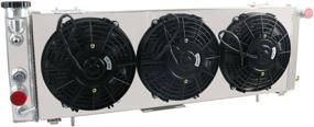 img 2 attached to 🔥 OzCoolingParts Pro 3-Row Core Aluminum Radiator Kit with 3 x 9" Fans, Shroud, and Thermostat/Relay Wire Set - Compatible with 1984-2001 Jeep Cherokee XJ/Jeep Comanche 85-00