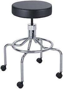 img 1 attached to 🪑 Safco Products Lab Stool - Pneumatic Lift, Adjustable Height, Easy-to-Clean Vinyl, Black with Chrome Base