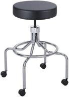 🪑 safco products lab stool - pneumatic lift, adjustable height, easy-to-clean vinyl, black with chrome base логотип