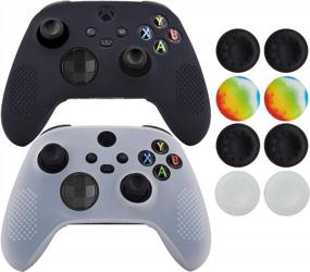 img 4 attached to Hikfly Xbox Series X/S Controller Grip Skin - Non-Slip Silicone Cover With Thumb Grips And Studded Design