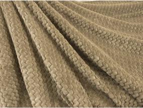 img 1 attached to PAVILIA Sherpa Blanket Throw For Couch Sofa Taupe Tan Beige Super Soft, Plush Chevron Throw Fleece Blanket Zig Zag Fuzzy Fluffy Decorative Blanket Microfiber, 50X60