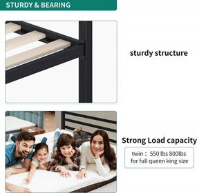img 2 attached to Full Size YITAHOME Black Metal 4 Poster Canopy Bed Frame With Headboard, No Box Spring Needed!