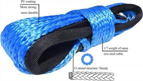 img 2 attached to Blue 1/4"*50Ft ATV Winch Line,Synthetic Rope For 4WD Parts,Off Road Rope,Synthetic Winch Cable (Blue)