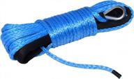 blue 1/4"*50ft atv winch line,synthetic rope for 4wd parts,off road rope,synthetic winch cable (blue) logo