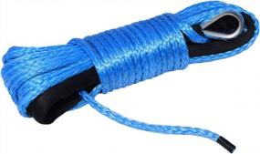 img 4 attached to Blue 1/4"*50Ft ATV Winch Line,Synthetic Rope For 4WD Parts,Off Road Rope,Synthetic Winch Cable (Blue)