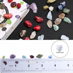 img 2 attached to Colle 15 Colors 700Pcs Natural Crystal Beads for Jewelry Making Supplies, Healing Gemstones Waist Bracelets Necklace Kit with Irregular Chips Stone in a Box Set