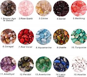 img 3 attached to Colle 15 Colors 700Pcs Natural Crystal Beads for Jewelry Making Supplies, Healing Gemstones Waist Bracelets Necklace Kit with Irregular Chips Stone in a Box Set