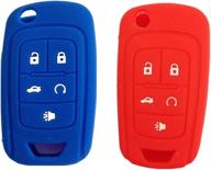 🔑 enhance your chevrolet experience with the new red and blue 5 button silicone cover holder key jacket logo