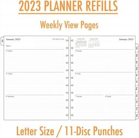 img 3 attached to 2023 Weekly Discbound Notebook Refills With Monthly Tabs | Letter Size 8-1/2" X 11
