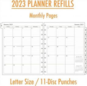 img 2 attached to 2023 Weekly Discbound Notebook Refills With Monthly Tabs | Letter Size 8-1/2" X 11