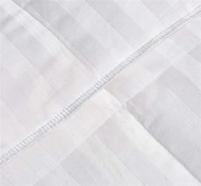 img 1 attached to Blue Ridge Home Fashions 500 Thread Count Damask Stripe Comforter: Full/Queen, White - Luxurious Lightweight Bedding for Ultimate Comfort