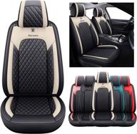 2 front seat covers for cars leather waterproof vehicle cushions universal fit for kia soul sorento optima sporage mazda toyota chr prius venza fj cruiser jeep wrangler(2 pcs front logo