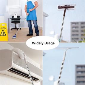 img 1 attached to 🧹 Spin Mop Replacement Handle: Extendable 12-54 Inch Stainless Steel Handle for Easywring Spin Mop Microfiber Cloth Triangle Mop - Rotating Household Cleaning Tool