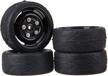 upgrade your on-road racing car with mxfans black rc 1:10 fish scale pattern rubber tires - pack of 4 logo