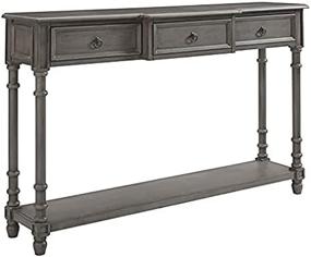 img 1 attached to Enhance Your Entryway With Right2Home'S Elegant Distressed Grey Console Table