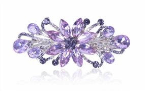 img 1 attached to Sankuwen Purple Rhinestone Hair Barrette Clip With Luxury Flower Jewelry Design, Ideal Mother'S Day Gift For Mom
