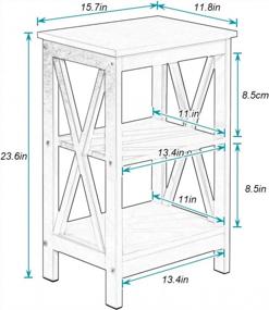 img 3 attached to White Wood Nightstand With 3-Tier Storage Shelves For Bedroom And Living Room By Sogesfurniture