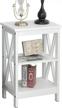 white wood nightstand with 3-tier storage shelves for bedroom and living room by sogesfurniture logo