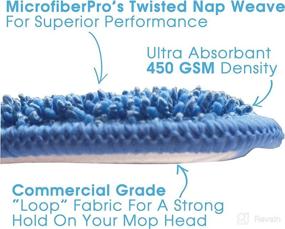 img 4 attached to 🧹 18” Wet/Dry Microfiber Mop Pads: Commercial Grade 13.2 Ounce/450 GSM Fabric. Compatible with All Flat Mop Systems. Compare Unit Prices and Weights Before You Buy! Includes 2 Bonus Cleaning Cloths.