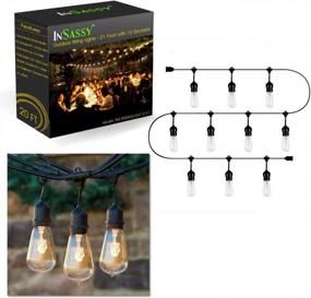 img 4 attached to UL Listed Commercial Grade Patio String Lights - 20.5Ft With 10 Hanging Sockets And ST40 Bulbs Included - Weatherproof For Deck, Party, Wedding, And Cabana Lighting By InSassy