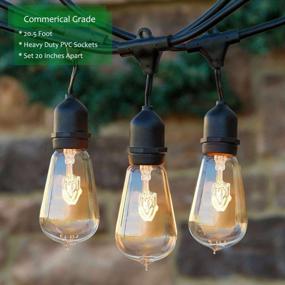 img 3 attached to UL Listed Commercial Grade Patio String Lights - 20.5Ft With 10 Hanging Sockets And ST40 Bulbs Included - Weatherproof For Deck, Party, Wedding, And Cabana Lighting By InSassy