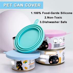 img 3 attached to 3-Pack Universal BPA-Free Silicone Pet Can Covers With Spoons - Dishwasher Safe, Fits Multiple Sizes Of Dog And Cat Food Cans By WAFJAMF