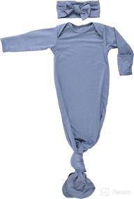 img 2 attached to 👶 Newborn Baby Knotted Tie Gown - Three Little Tots Infant