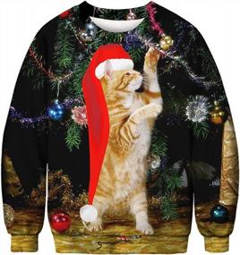 img 2 attached to Stay Festive In Style With Cutiefox'S 3D Print Ugly Christmas Sweater Sweatshirts