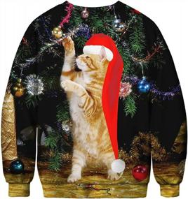 img 1 attached to Stay Festive In Style With Cutiefox'S 3D Print Ugly Christmas Sweater Sweatshirts