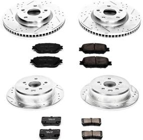 img 1 attached to 🚗 Enhance Your Braking Performance with Power Stop K4076 Z23 Carbon Fiber Brake Pads and Drilled & Slotted Brake Rotors Kit