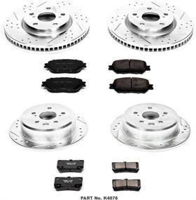 img 2 attached to 🚗 Enhance Your Braking Performance with Power Stop K4076 Z23 Carbon Fiber Brake Pads and Drilled & Slotted Brake Rotors Kit