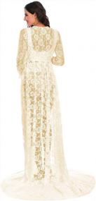 img 1 attached to Show Off Your Baby Bump In Style With ZIUMUDY Maternity Lace Maxi Dress For Photography