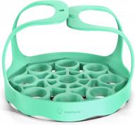 reusable silicon trivet rack lifter with handles - compatible with instant pot, ninja foodi pressure cookers - fits 5-quart 6-qt 8-qt silicone bakeware sling logo