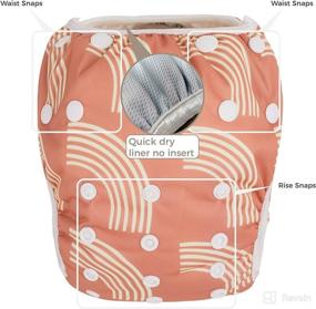 img 3 attached to 🏊 Ultimate Convenience: One-Size Adjustable Reusable Swim Diapers and Wet Bag by Nora's Nursery