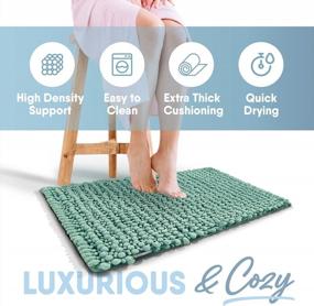 img 1 attached to Microdry Chenille Bath Mats: Super Absorbent, Skid-Resistant 2-Piece Set In Aqua