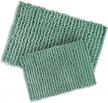 microdry chenille bath mats: super absorbent, skid-resistant 2-piece set in aqua logo