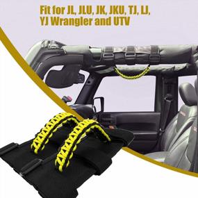 img 3 attached to Cartaoo Grab Handles For Jeep Wrangler Accessories, Interior Jeep Accessories,Premium Paracord Grips Handles For Roll Bar Straps Handles Fit Gladiator CJ YJ TJ JK JL UTV（Yellow-2Pcs）