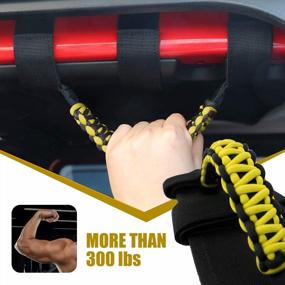 img 2 attached to Cartaoo Grab Handles For Jeep Wrangler Accessories, Interior Jeep Accessories,Premium Paracord Grips Handles For Roll Bar Straps Handles Fit Gladiator CJ YJ TJ JK JL UTV（Yellow-2Pcs）