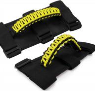 cartaoo grab handles for jeep wrangler accessories, interior jeep accessories,premium paracord grips handles for roll bar straps handles fit gladiator cj yj tj jk jl utv（yellow-2pcs） logo