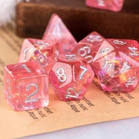 img 2 attached to UDIXI Polyhedral DND Dice Set , 7Die D&D Dice For Dungeons And Dragons, DND Dice For MTG,Pathfinder,Board Games (Red With Silver Numbers)