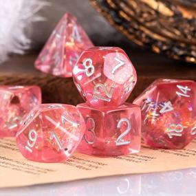 img 1 attached to UDIXI Polyhedral DND Dice Set , 7Die D&D Dice For Dungeons And Dragons, DND Dice For MTG,Pathfinder,Board Games (Red With Silver Numbers)