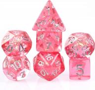 udixi polyhedral dnd dice set , 7die d&d dice for dungeons and dragons, dnd dice for mtg,pathfinder,board games (red with silver numbers) логотип