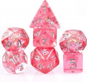 img 4 attached to UDIXI Polyhedral DND Dice Set , 7Die D&D Dice For Dungeons And Dragons, DND Dice For MTG,Pathfinder,Board Games (Red With Silver Numbers)