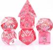 udixi polyhedral dnd dice set , 7die d&d dice for dungeons and dragons, dnd dice for mtg,pathfinder,board games (red with silver numbers) logo