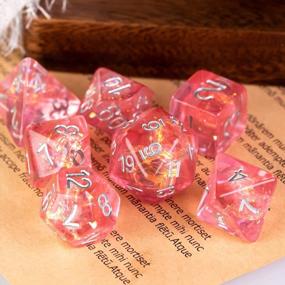 img 3 attached to UDIXI Polyhedral DND Dice Set , 7Die D&D Dice For Dungeons And Dragons, DND Dice For MTG,Pathfinder,Board Games (Red With Silver Numbers)