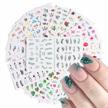 29pcs gorgeous water sticker set for effortless nail art - get trendy green black leaf, flower, and flamingo themes with missbabe's nail polish wraps! logo