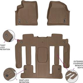 img 4 attached to 🛣️ MAXLINER Custom Fit Tan Floor Mats for GMC Acadia/Outlook (2nd Row Bucket Seats) 2009-2016/2017 Limited