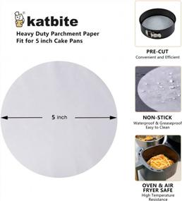 img 3 attached to Katbite 200Pcs 5-дюймовые круги из пергаментной бумаги, очень прочные, сверхпрочные и антипригарные для отделения пирожков, замораживания, разъемной формы для торта, тостерной печи, пресса для тортильи