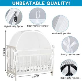 img 2 attached to 👶 Ultimate Crib Tent: Prevent Baby Climbing & Keep Pets Out - See-Through Netting, Pouch for Toys Included