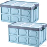 storage collapsible container stackable bin blue logo